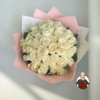 Bouquet con 48 Rosas Blancas