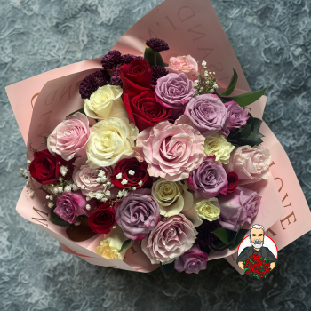 Bouquet con Rosas de Colores