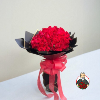 Bouquet con 80 Rosas Rojas