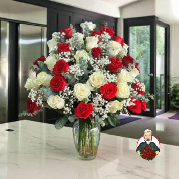 Arreglo Floral en Florero con Rosas